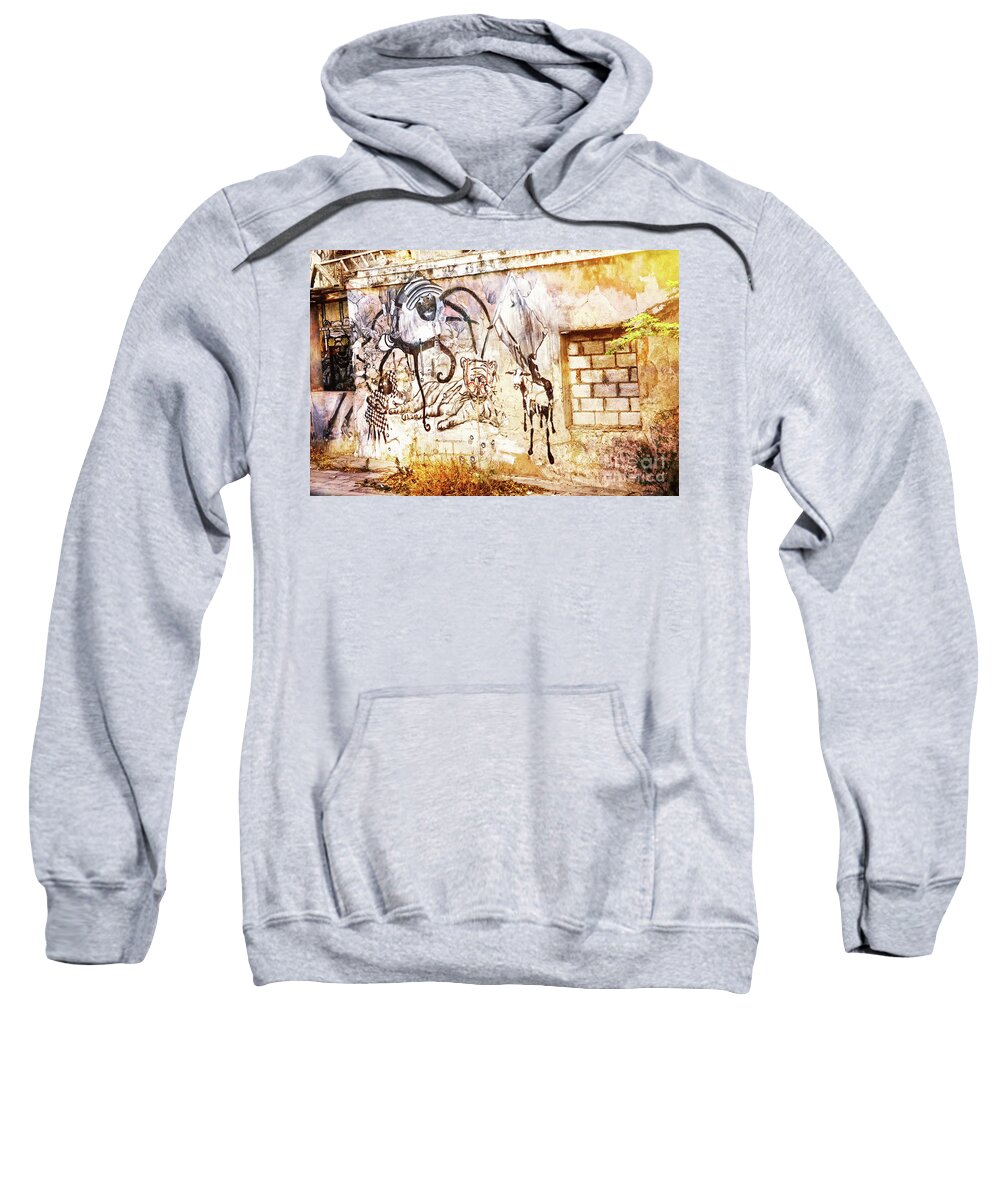 Graffiti Sweatshirt featuring the photograph Curacao Protest by Kathy Strauss