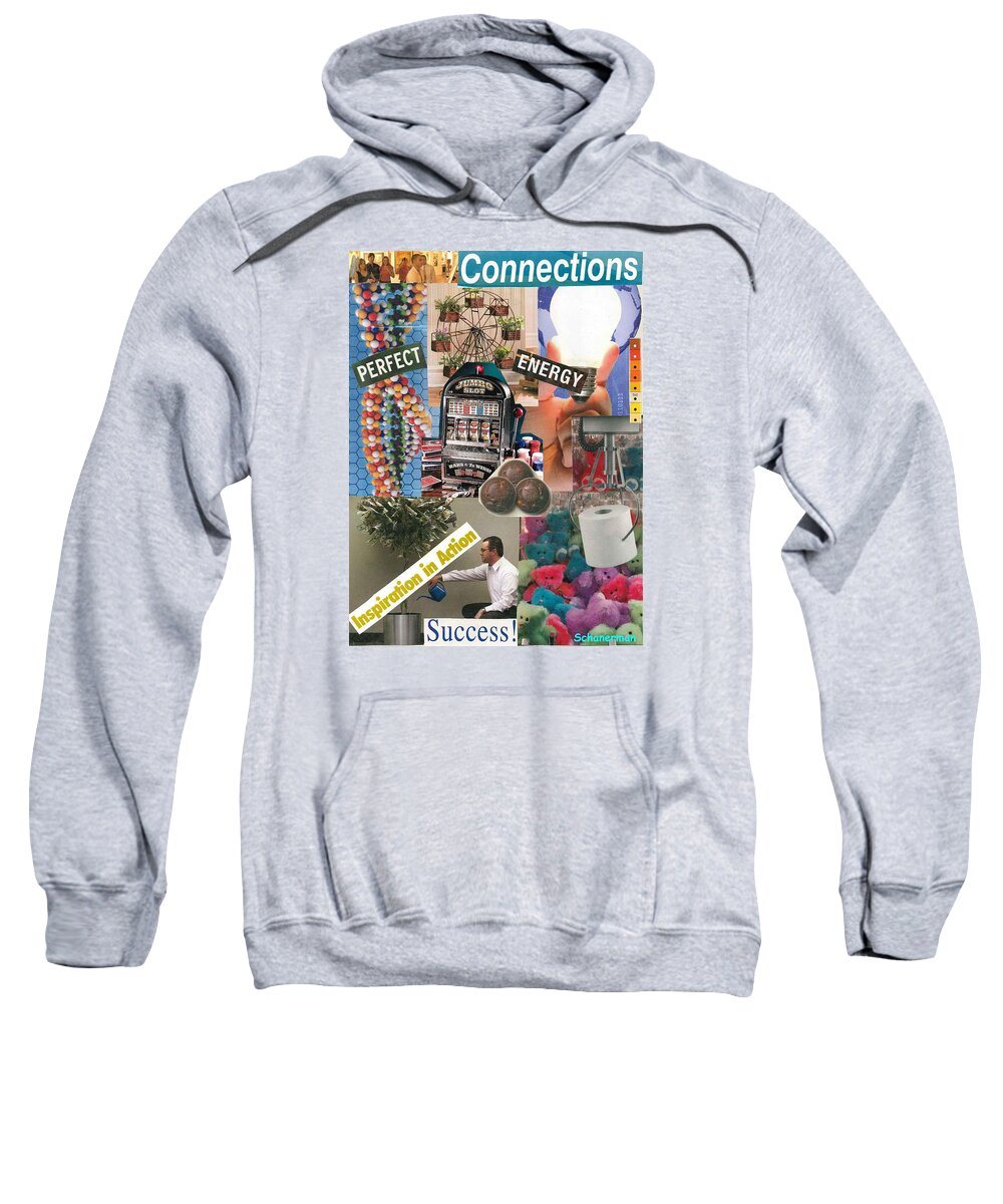 Collage Art Sweatshirt featuring the mixed media Curious Connections by Susan Schanerman