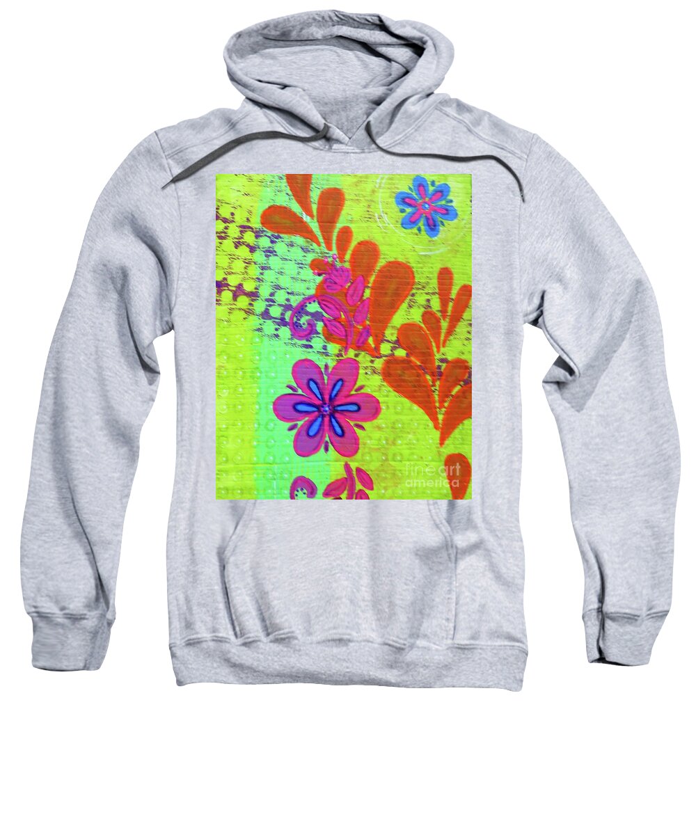 Contemporary Art Sweatshirt featuring the mixed media Daisy and Vine by Desiree Paquette