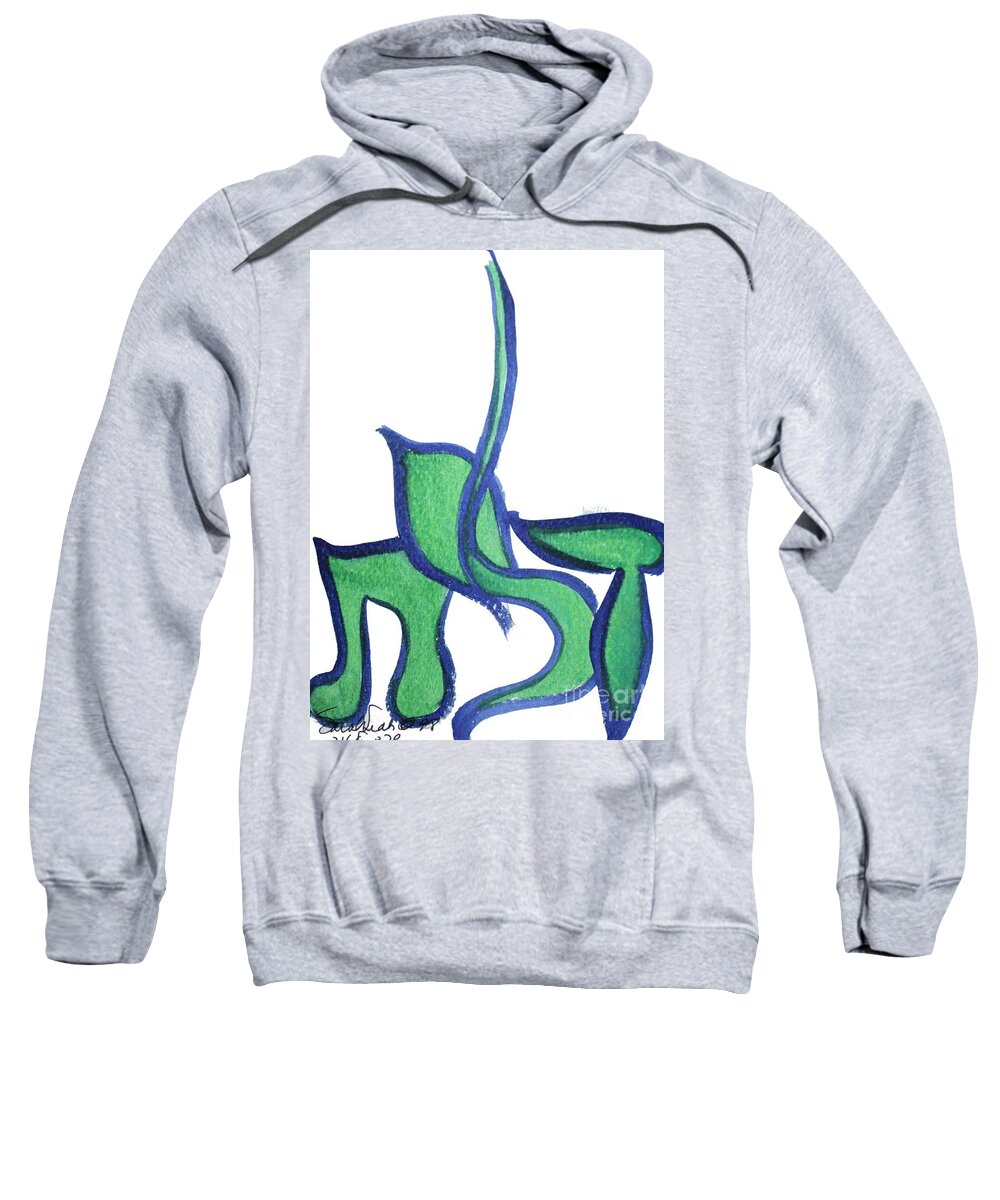 Dalit Sarahleah Hankes Draw Water Or Bough Sweatshirt featuring the painting DALIT nf1-176 by Hebrewletters SL