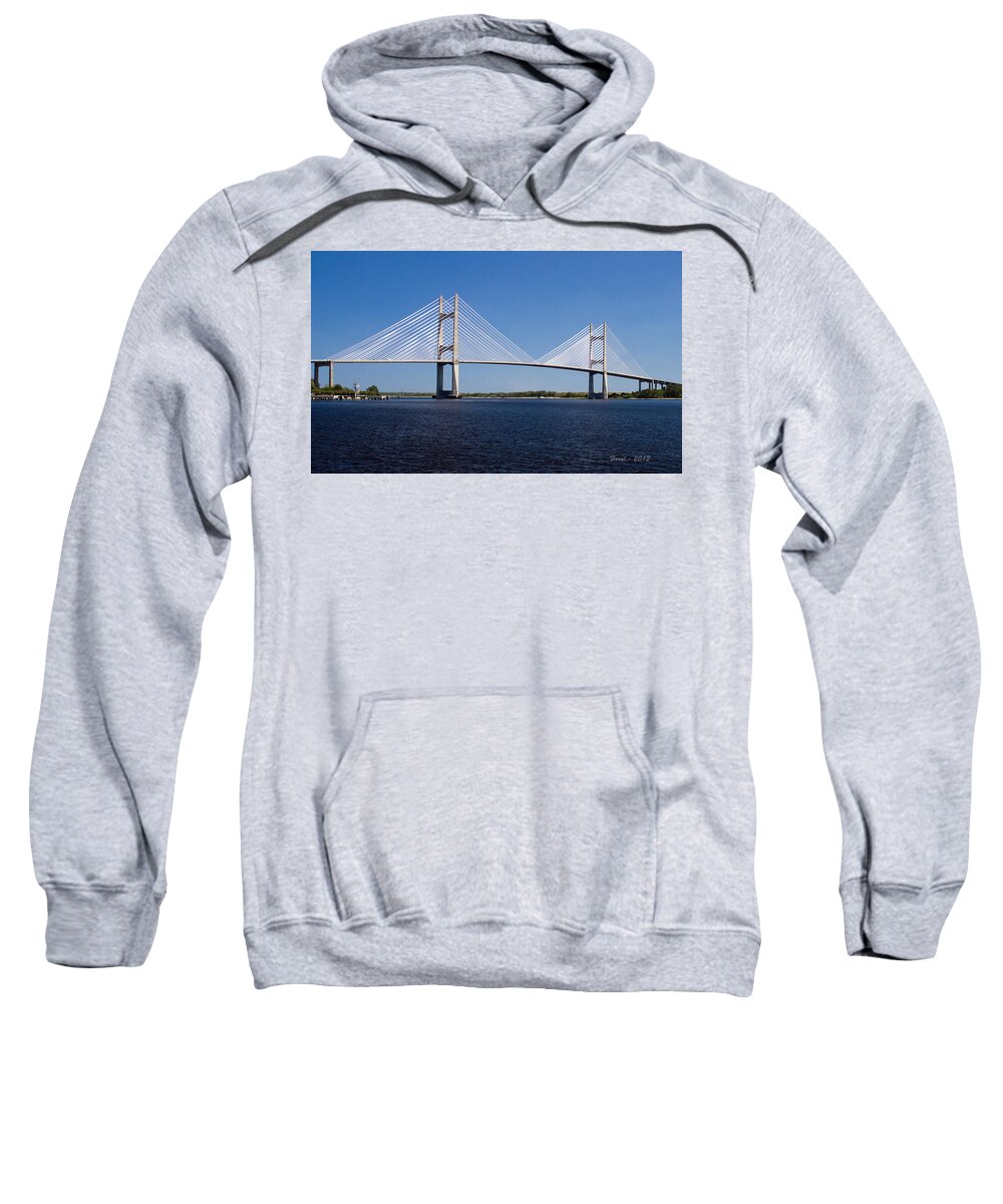 Dames Point Sweatshirt featuring the photograph Dames Point Bridge by Farol Tomson