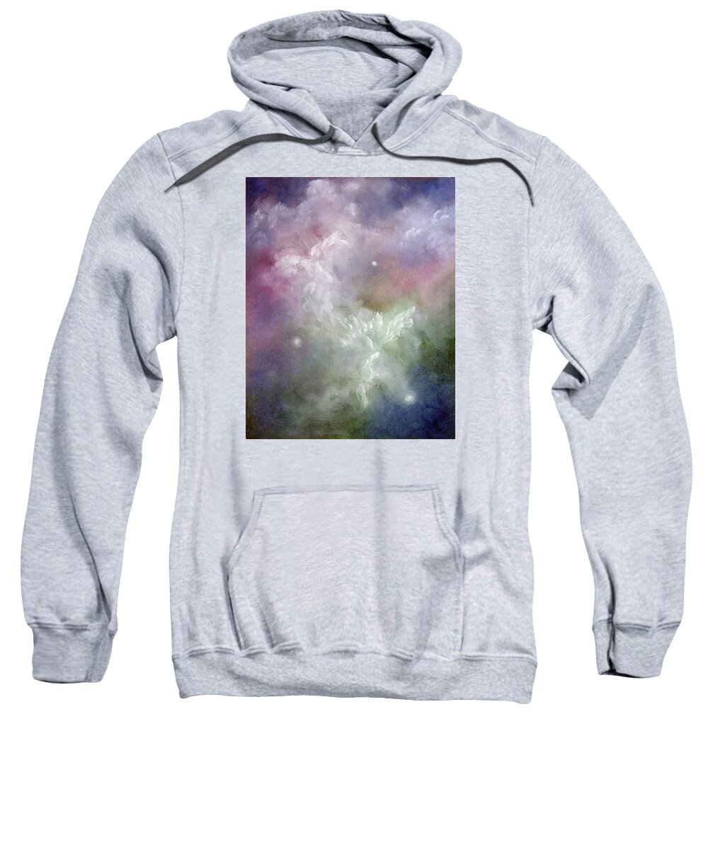Angel Sweatshirt featuring the painting Dancing Angels by Marina Petro