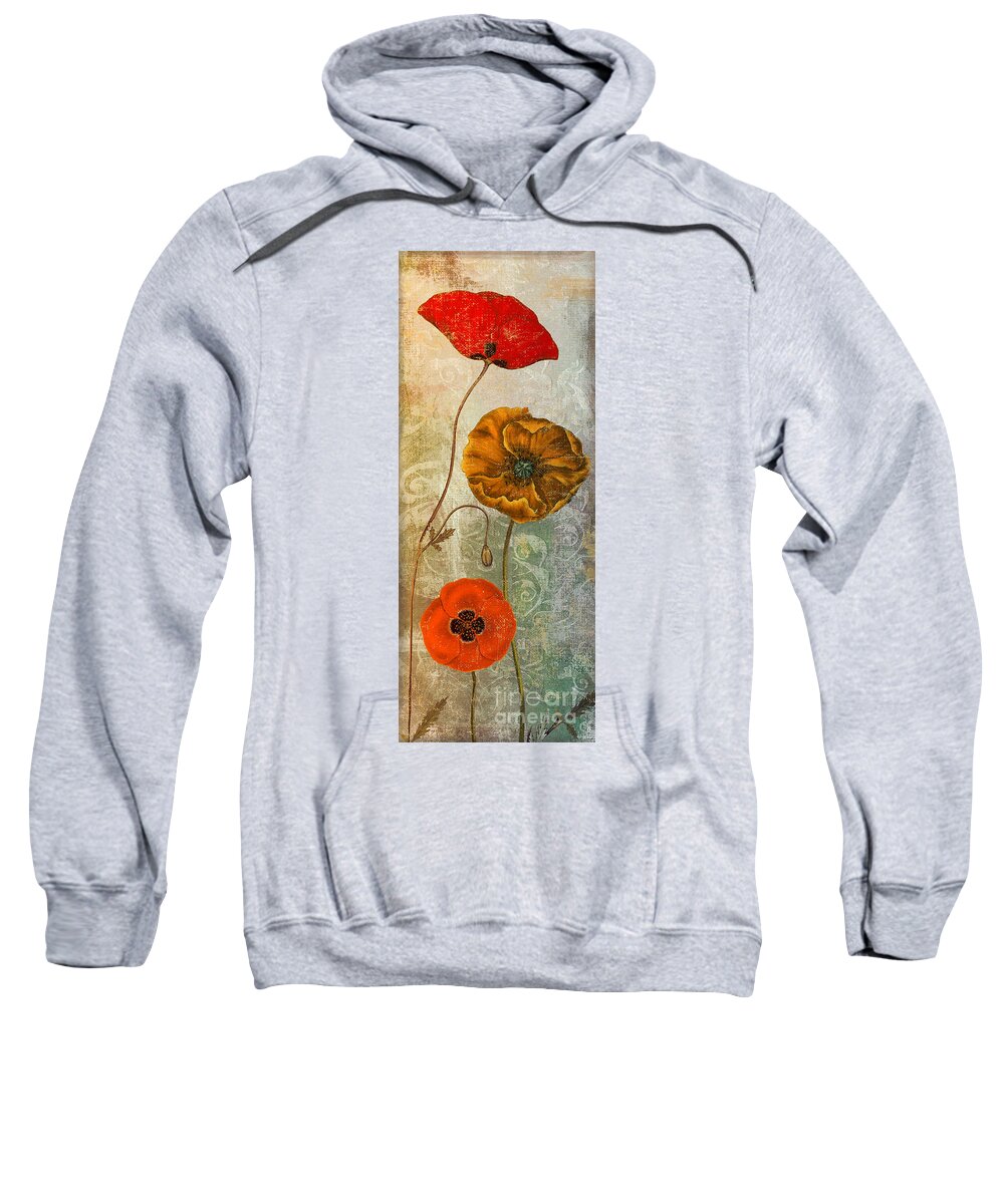 Poppies Sweatshirt featuring the painting Dancing Poppies II by Mindy Sommers