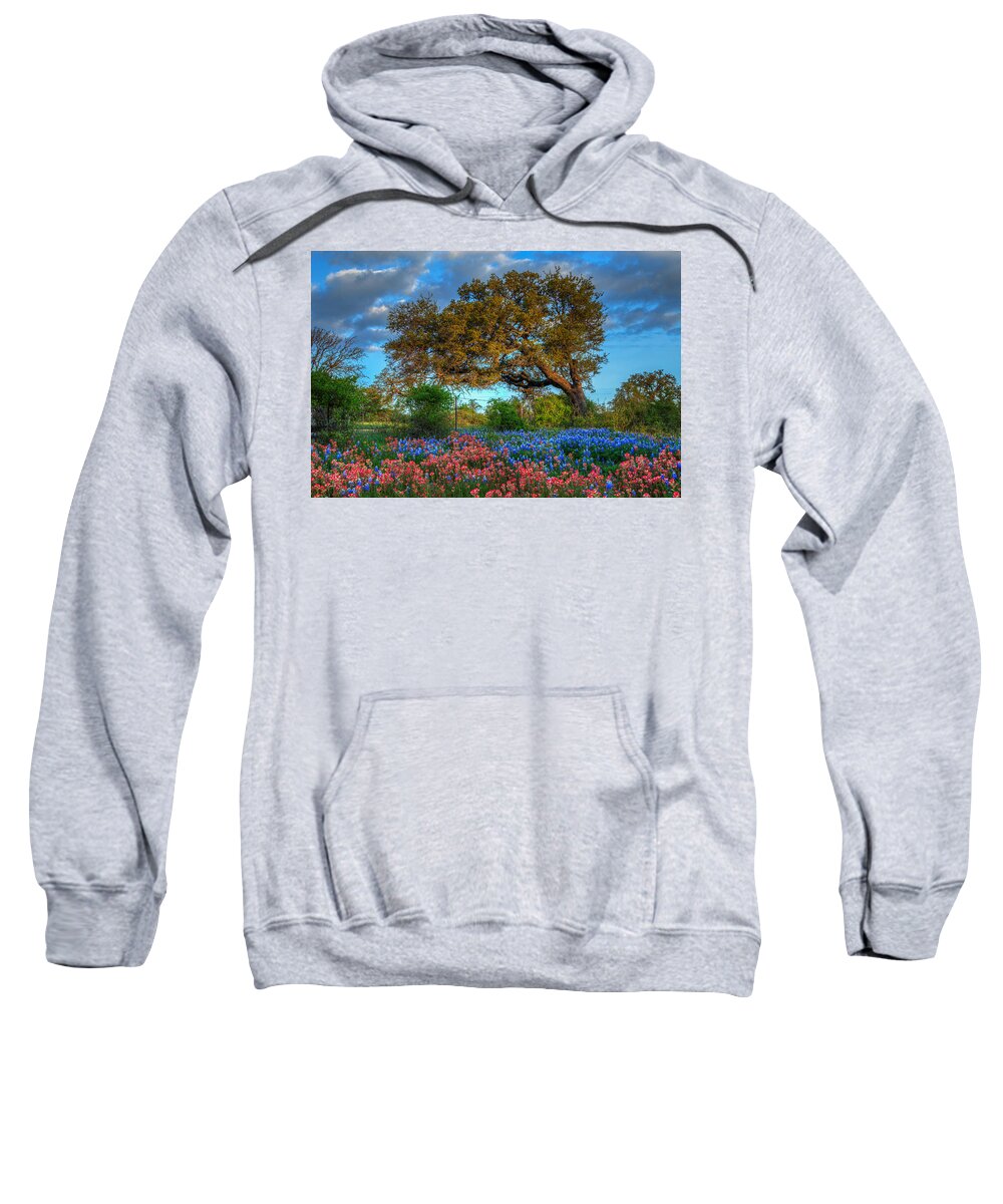 Bluebonnets Sweatshirt featuring the photograph Dawn's Early Light by Tom Weisbrook