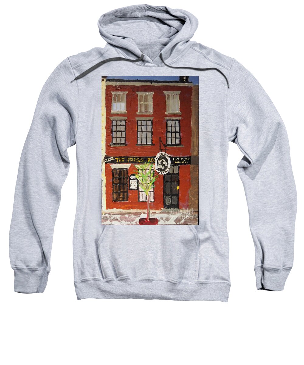 #portsmouthnh Sweatshirt featuring the painting Daytime Press Room by Francois Lamothe