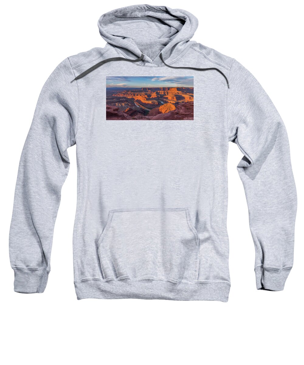 Dead Horse Point Sweatshirt featuring the photograph Dead Horse Point Sunrise Panorama by Dan Norris
