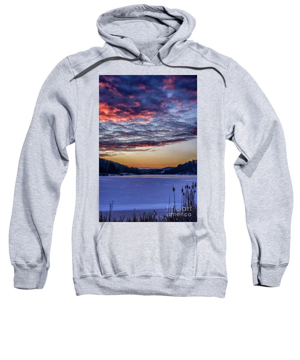Snow Sweatshirt featuring the photograph December Dawn on the Lake by Thomas R Fletcher
