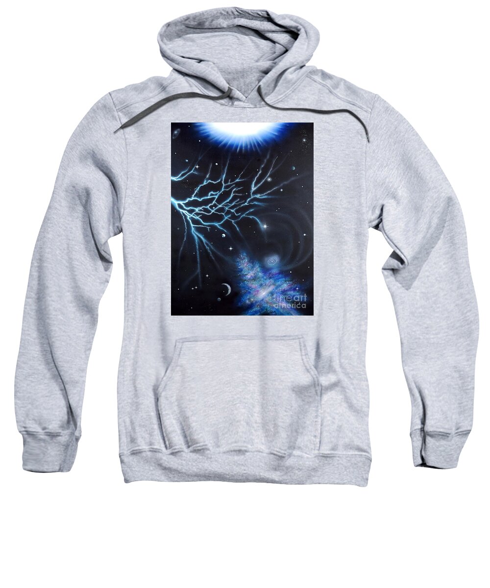 Space Sweatshirt featuring the painting Deep Space by Mary Scott