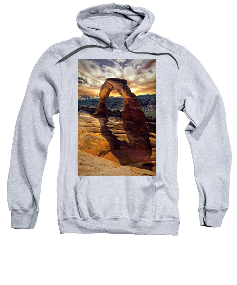 Arches Sweatshirt featuring the photograph Delicate Arch by James Bethanis