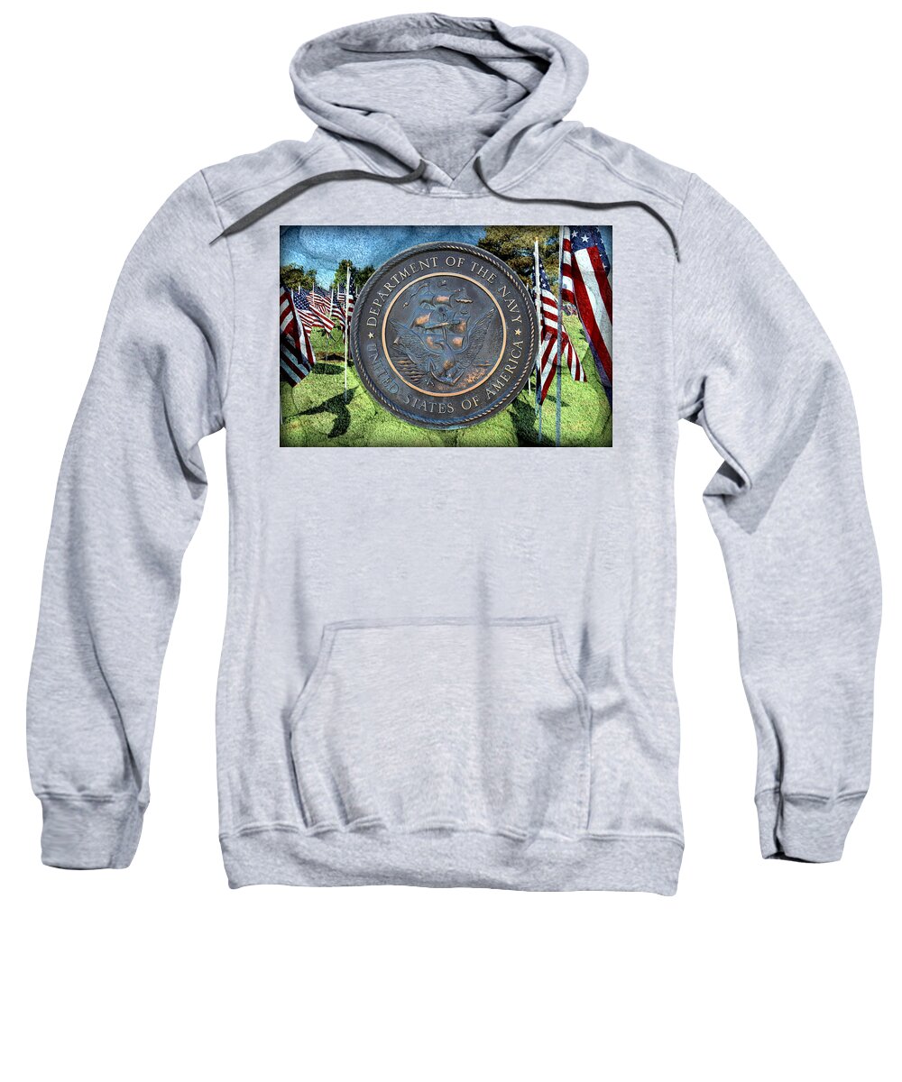 U.s. Navy Sweatshirt featuring the mixed media Department Of The Navy - United States by Glenn McCarthy Art and Photography