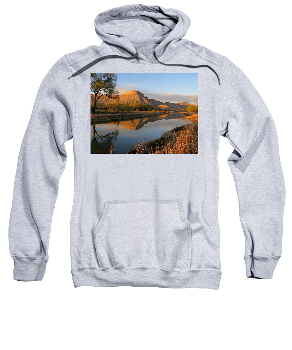 Mountains Sweatshirt featuring the photograph Desert Reflection by Karen Shackles