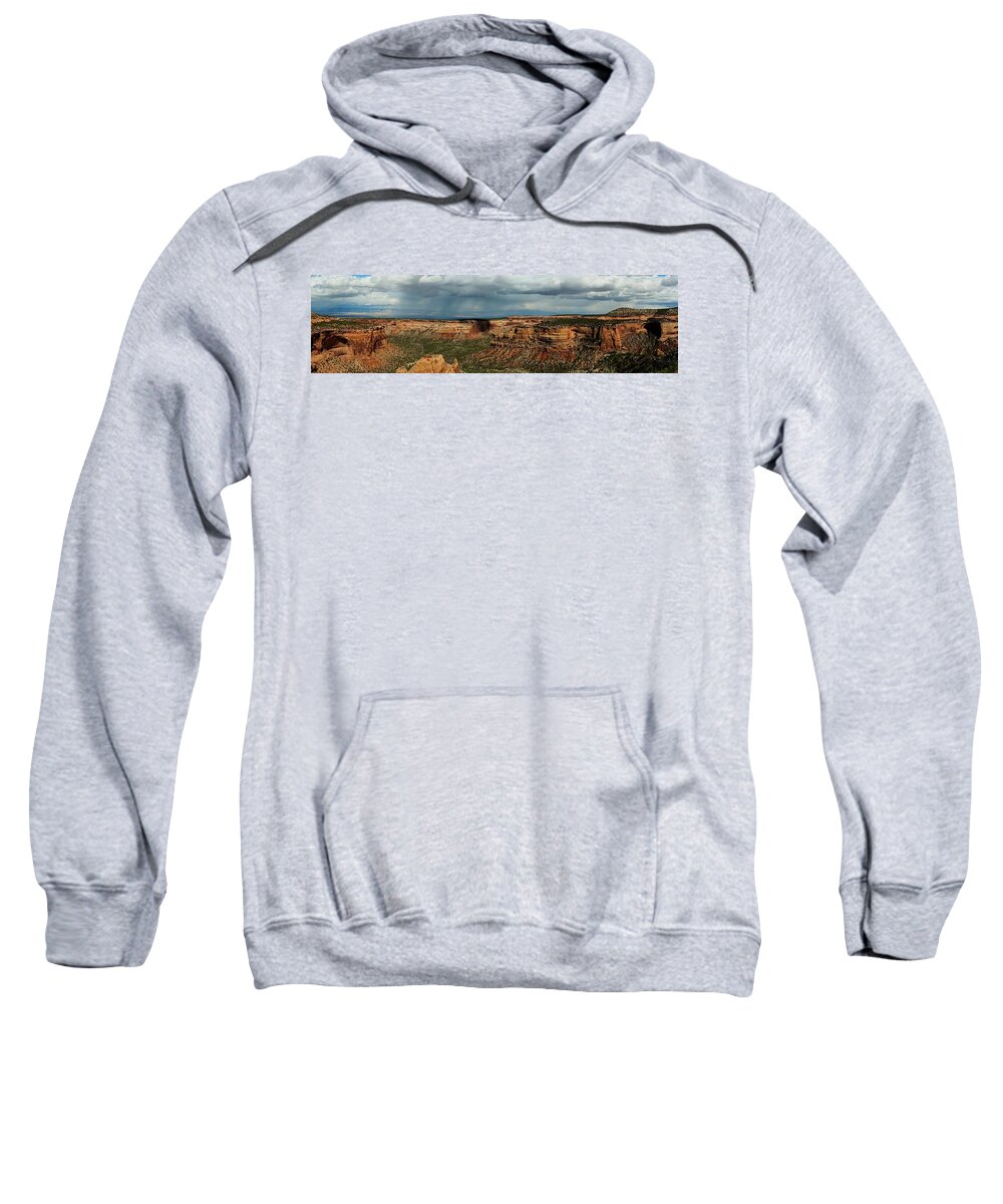 Desert Sweatshirt featuring the photograph Desert Thunderstorm by Karen Shackles