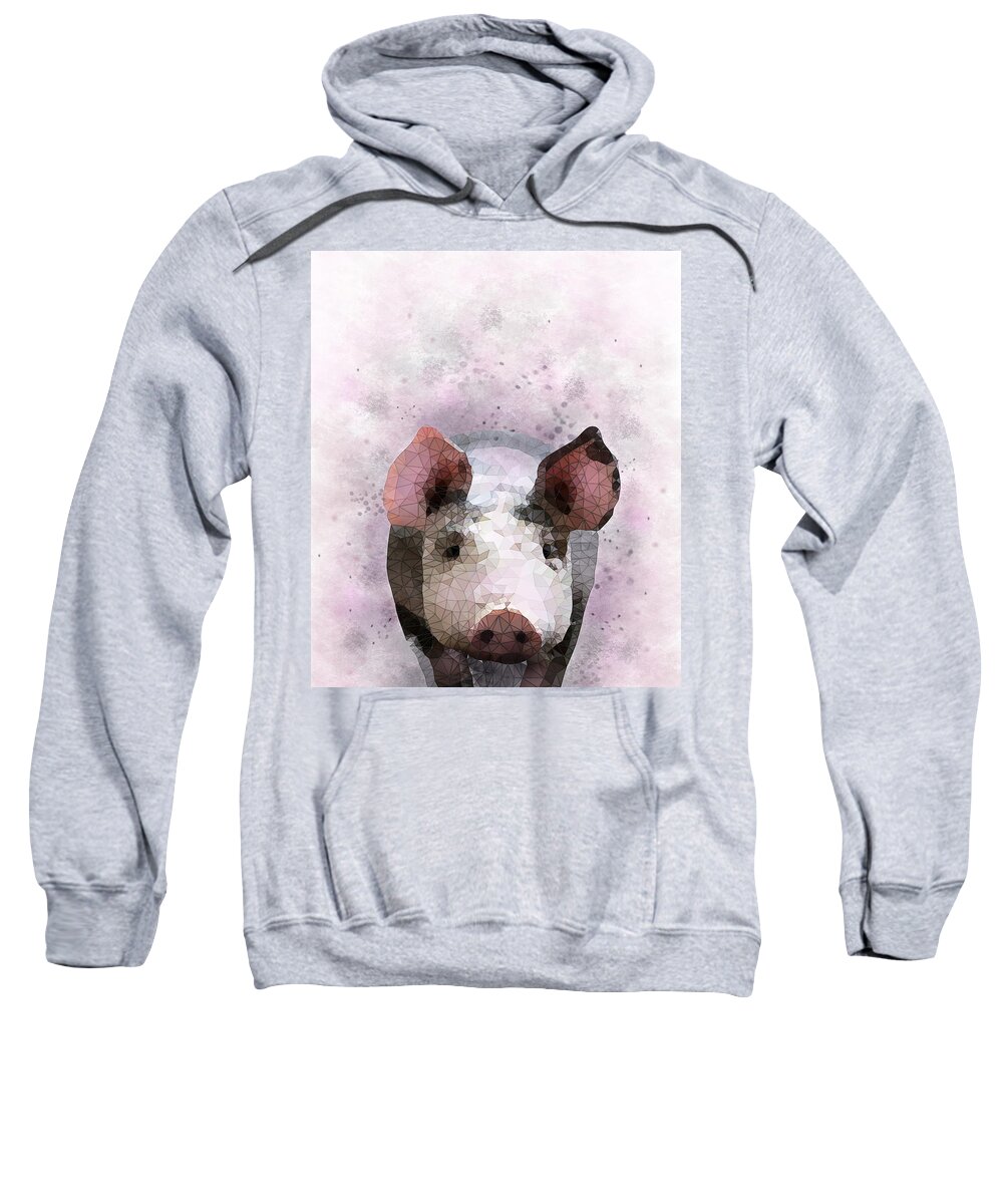 Pig Sweatshirt featuring the digital art Design 112 Pig by Lucie Dumas