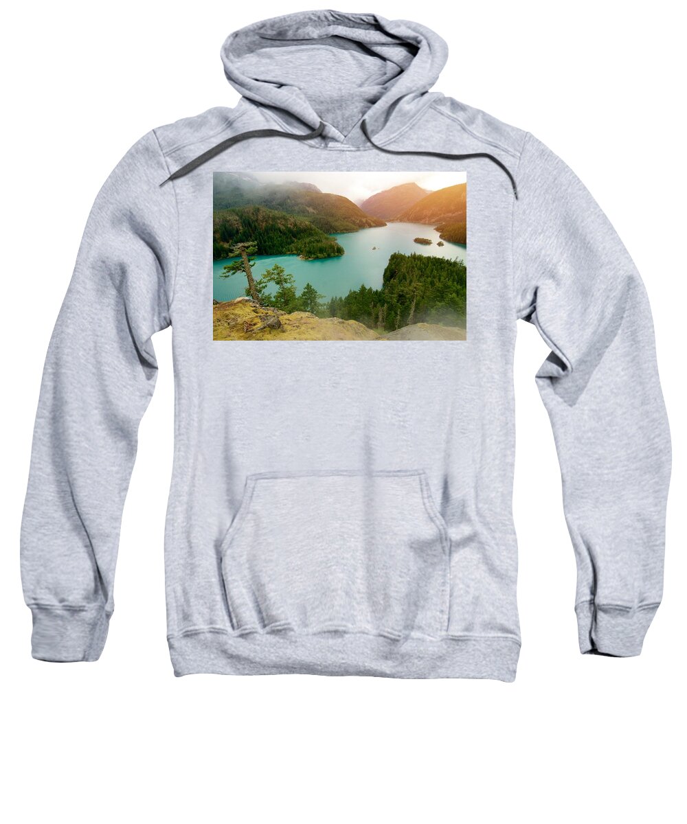 Diablo Lake Sweatshirt featuring the photograph Diablo Lake by Julius Reque