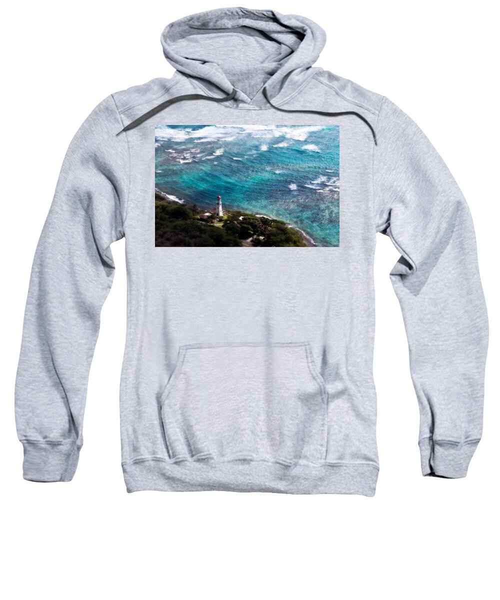 Diamond Head Sweatshirt featuring the photograph Diamond Head Lighthouse by Steven Sparks