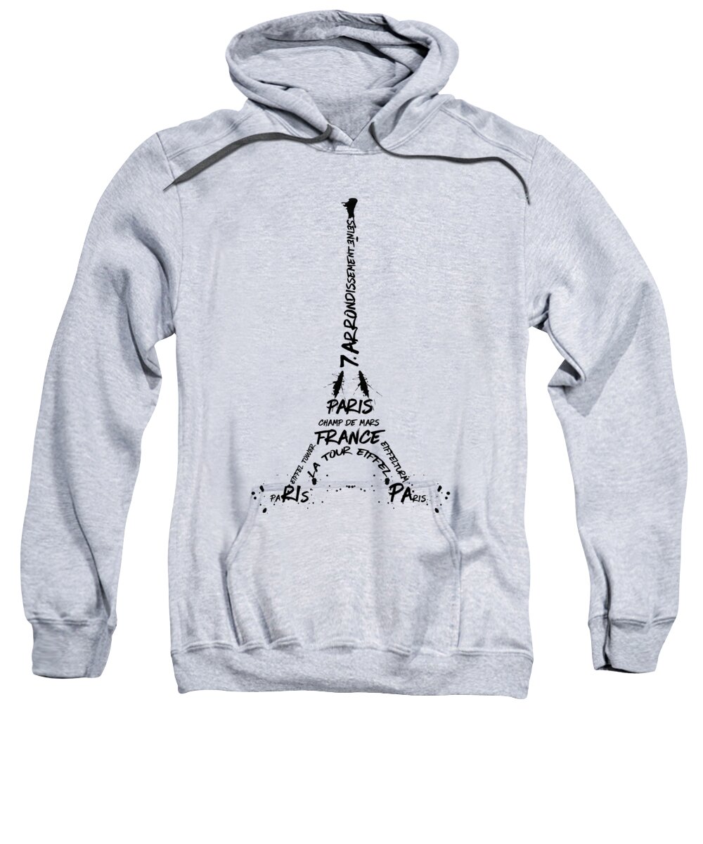 Paris Sweatshirt featuring the digital art Digital-Art Eiffel Tower by Melanie Viola