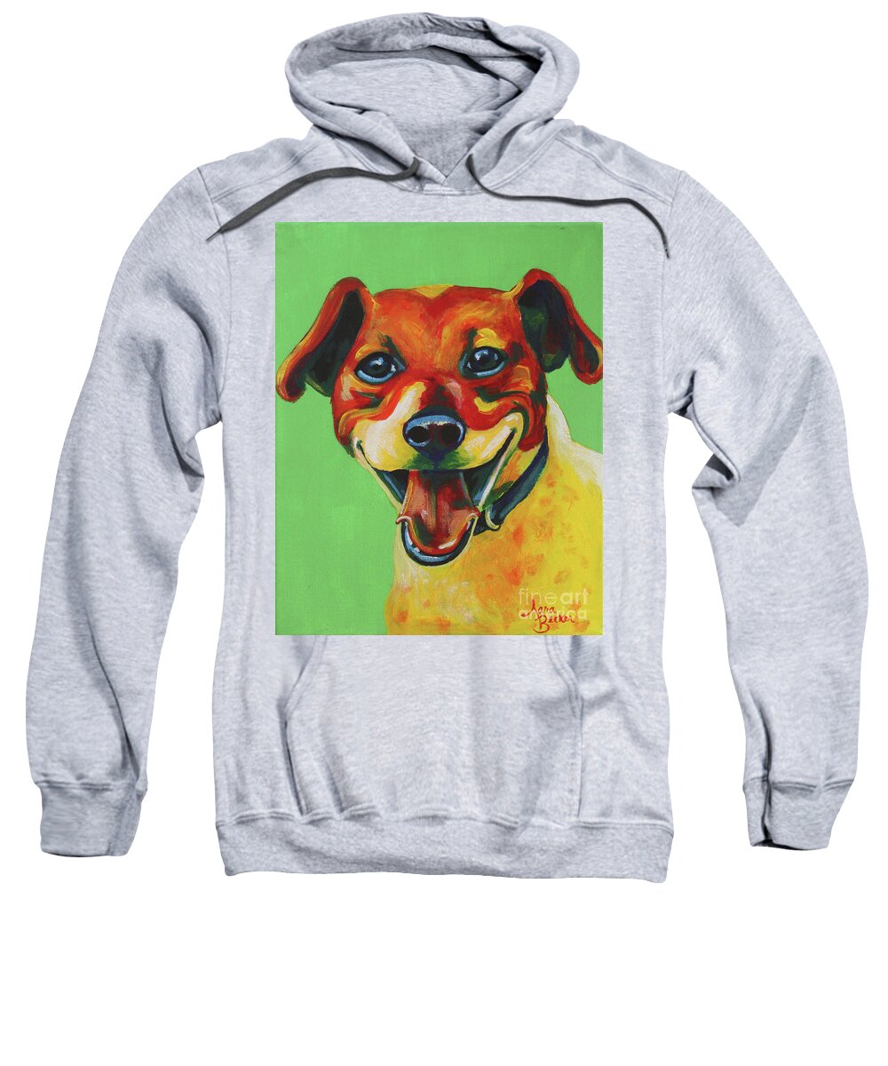 Dog Sweatshirt featuring the painting Disco by Sara Becker