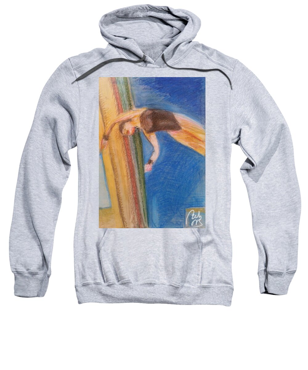 Platform Sweatshirt featuring the painting Diving III by Bachmors Artist