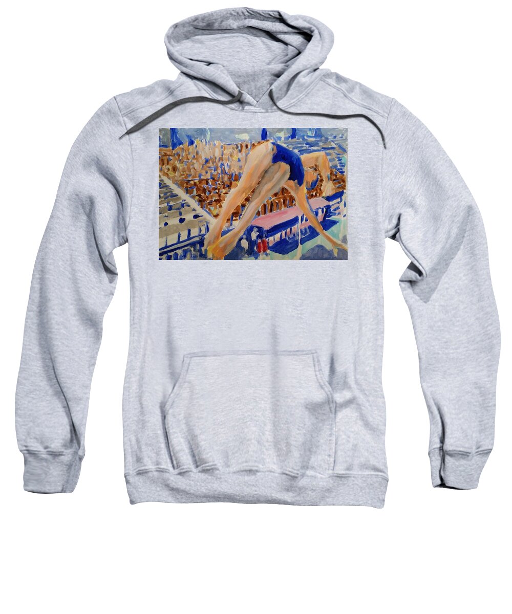 Platform Sweatshirt featuring the painting Diving V by Bachmors Artist