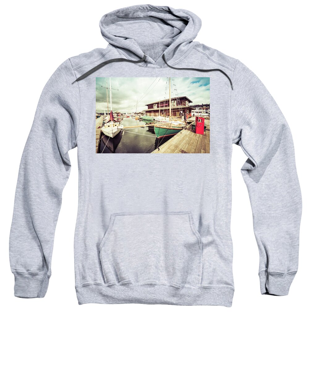 Boat Sweatshirt featuring the photograph Dockside by Rebekah Zivicki