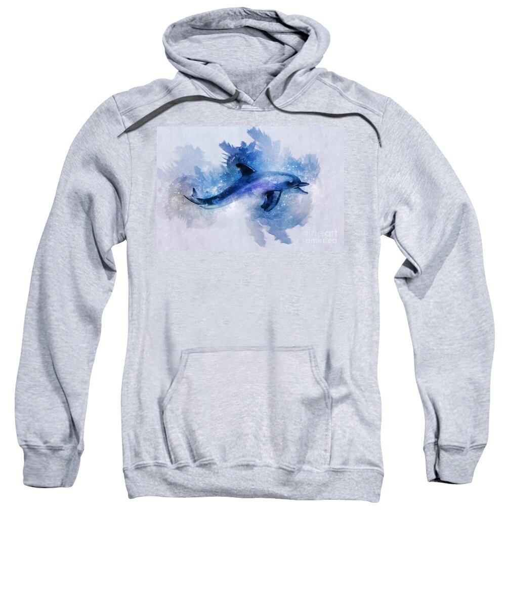 Dolphin Sweatshirt featuring the digital art Dolphins Freedom by Ian Mitchell