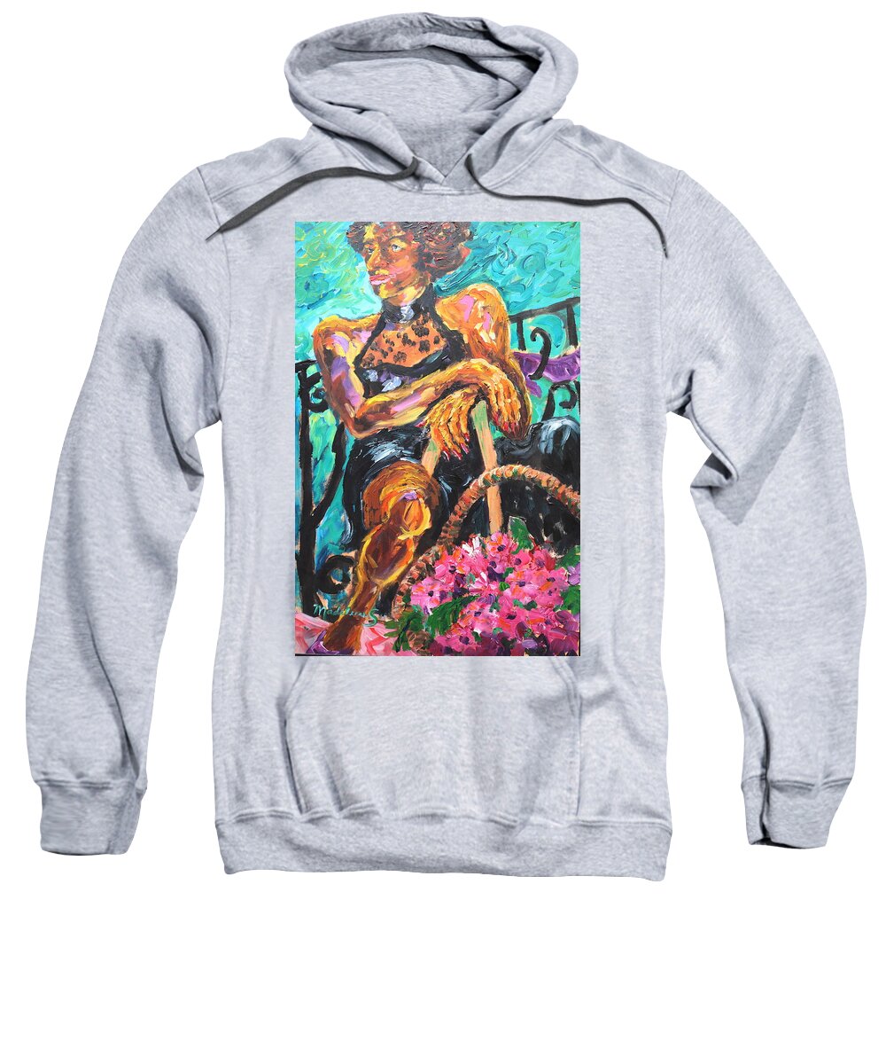 Figure Sweatshirt featuring the painting Don't mess with me by Madeleine Shulman