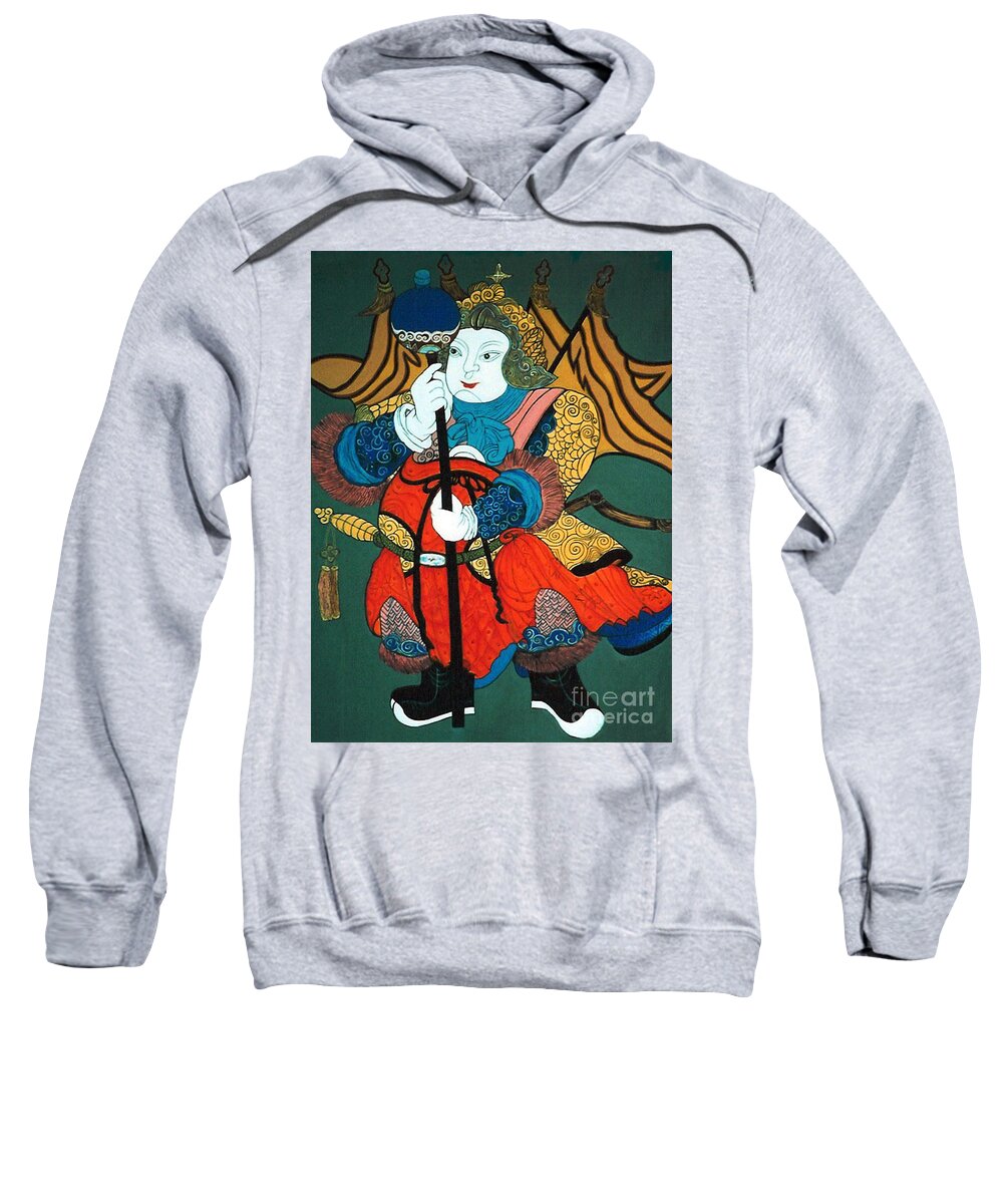 Acrylic Painting Sweatshirt featuring the painting Door Guard No.2 by Fei A