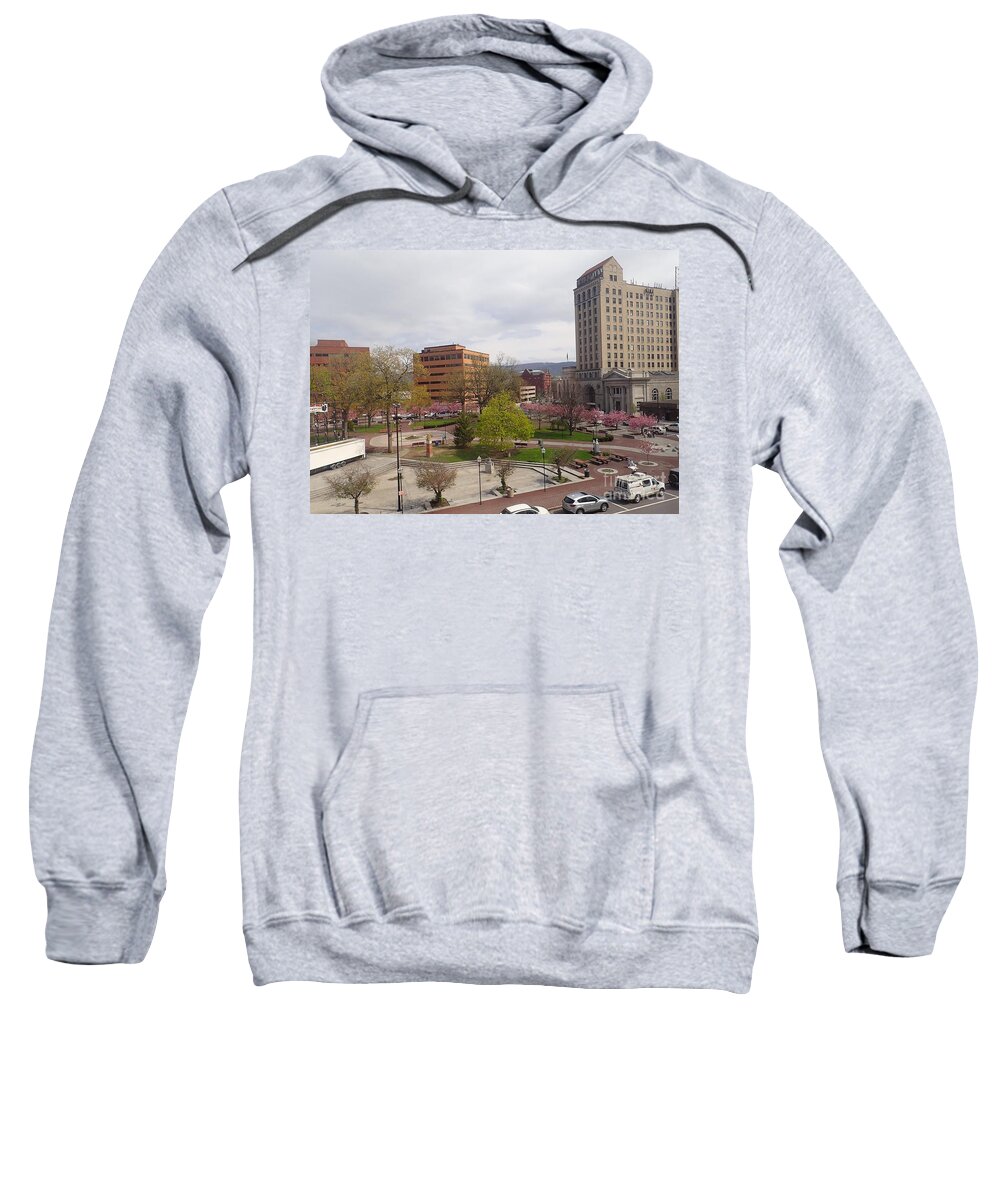 Spring Sweatshirt featuring the photograph Downtown in Springtime by Christina Verdgeline