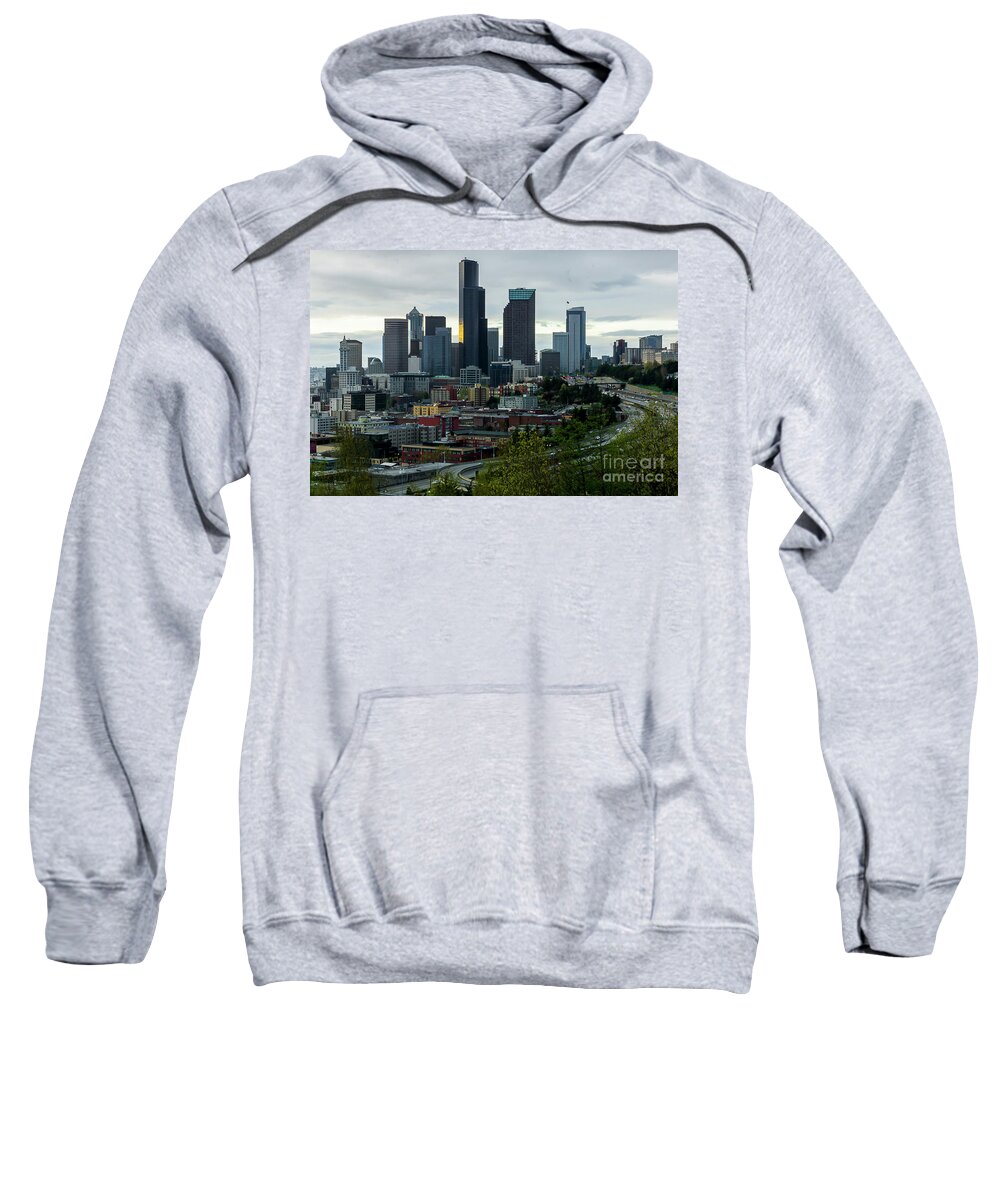 Seattle Skyline Sweatshirt featuring the photograph Downtown Seattle,Washington by Sal Ahmed
