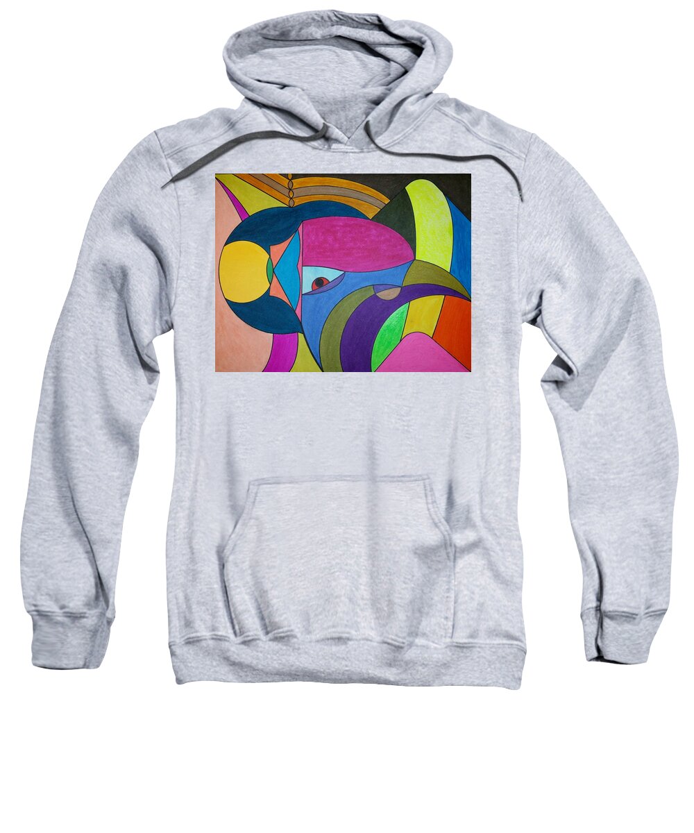 Geometric Art Sweatshirt featuring the painting Dream 303 by S S-ray
