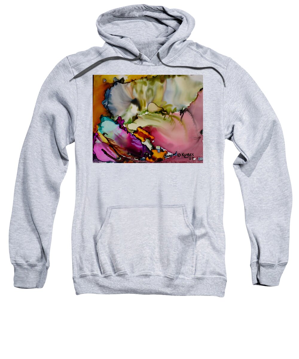 Abstract Sweatshirt featuring the painting Dreaming by Susan Kubes