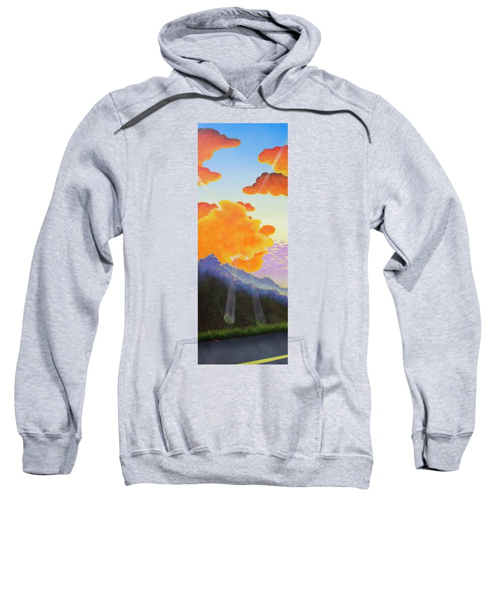Sunset Sweatshirt featuring the painting Drive By by Jack Malloch