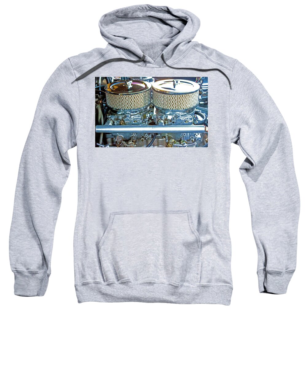 Car Sweatshirt featuring the photograph Dual Carbs by Ira Marcus