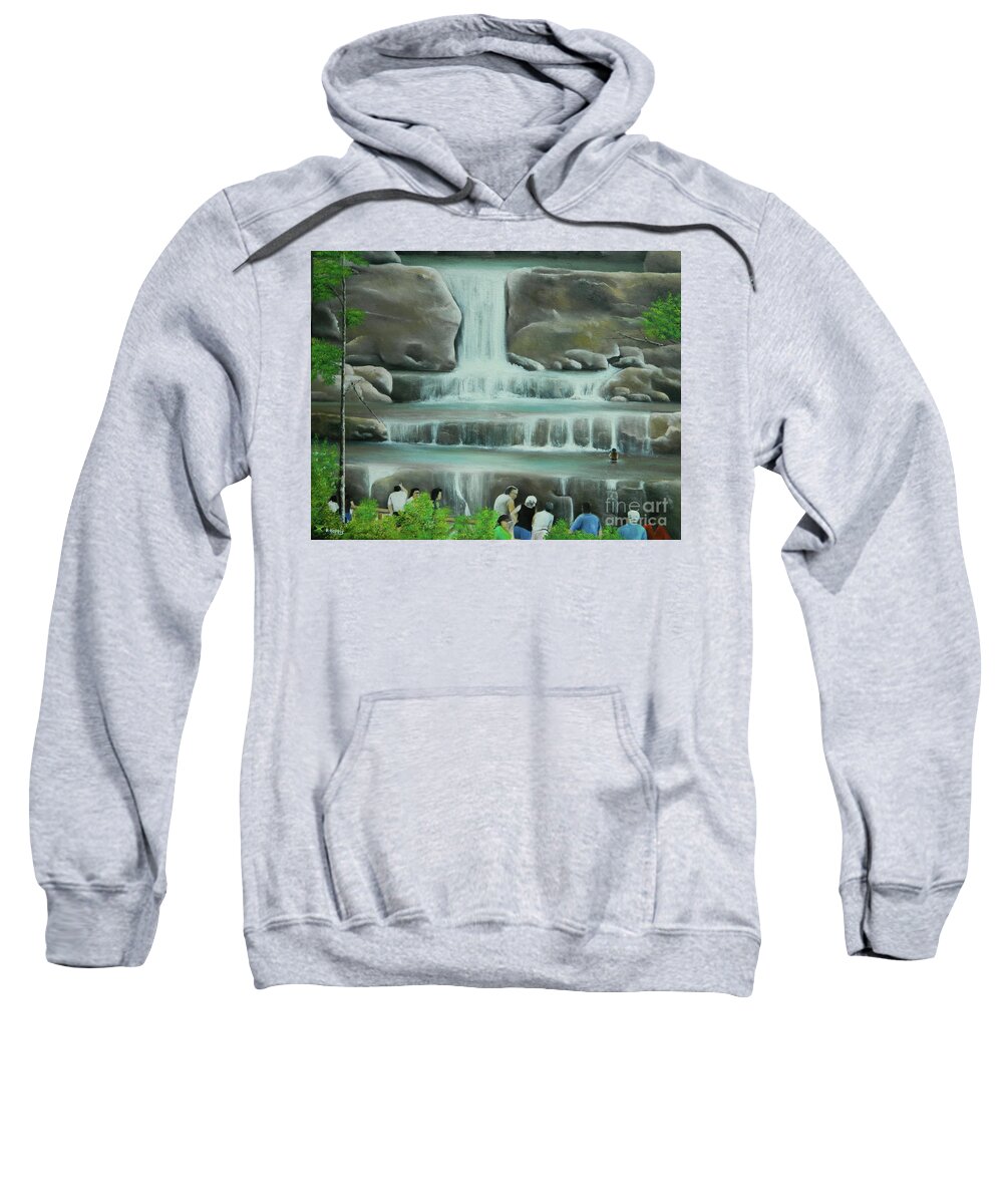 Caribbean Art Sweatshirt featuring the painting Dunn's River Falls III by Kenneth Harris