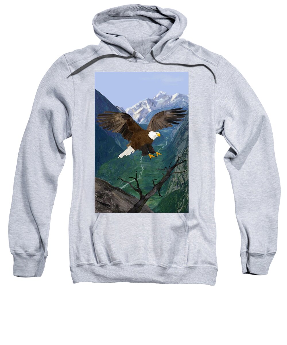 Victor Shelley Sweatshirt featuring the painting Eagle by Victor Shelley