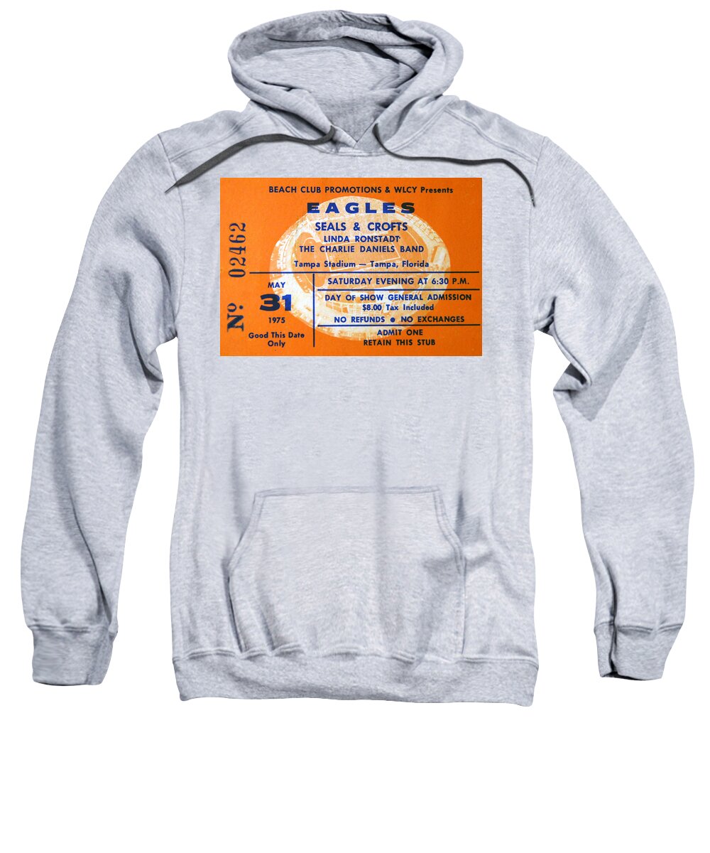 Eagles Rock Band Sweatshirt featuring the photograph Eagles Tampa Stadium 1975 by David Lee Thompson