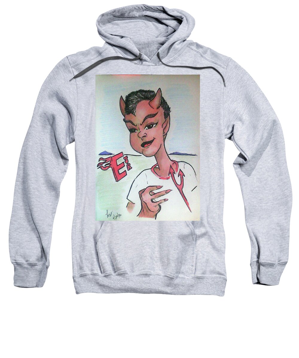 Imps Sweatshirt featuring the drawing East Jr by Loretta Nash