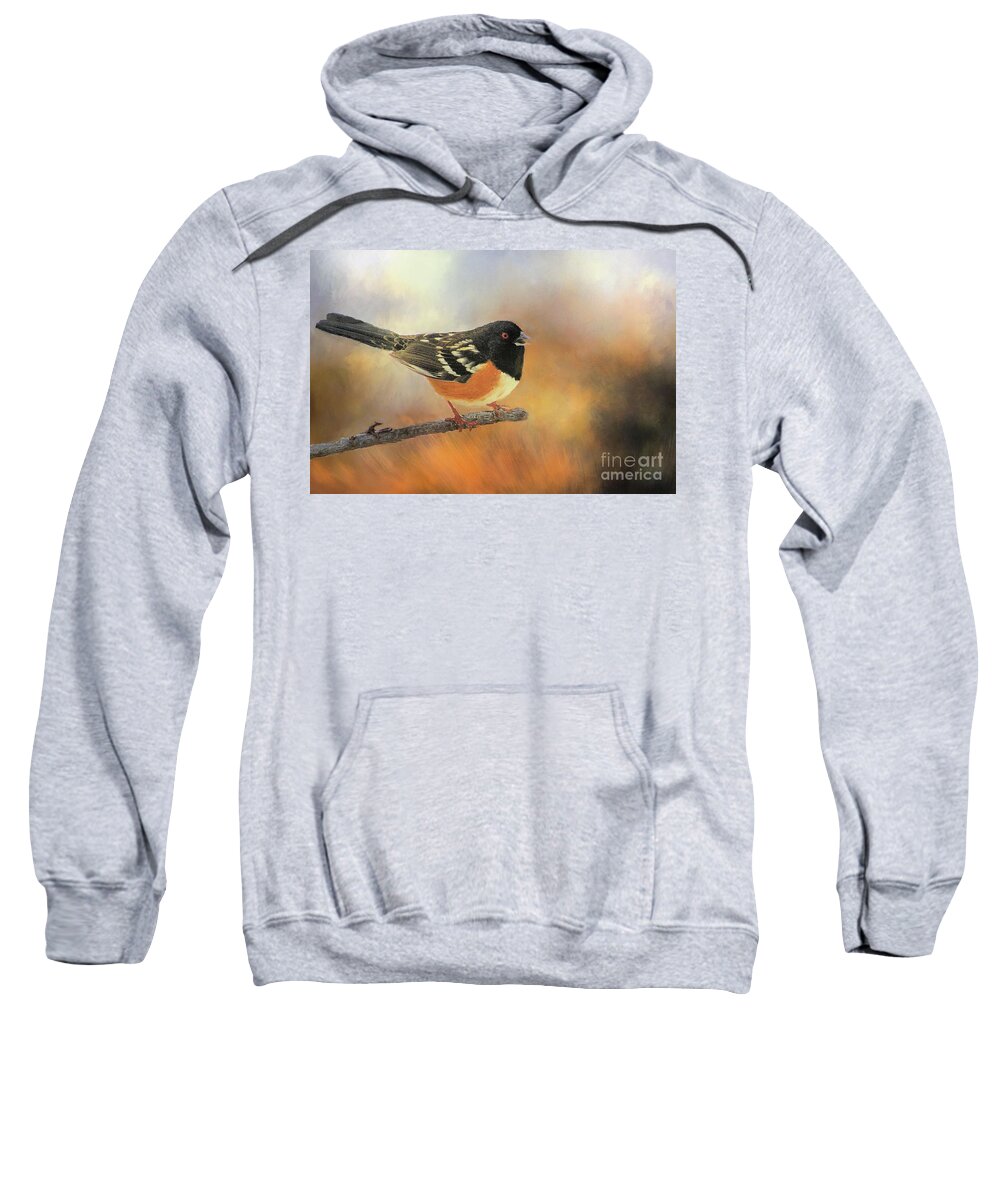 Bird Sweatshirt featuring the photograph Eastern Spotted Towhee by Janette Boyd