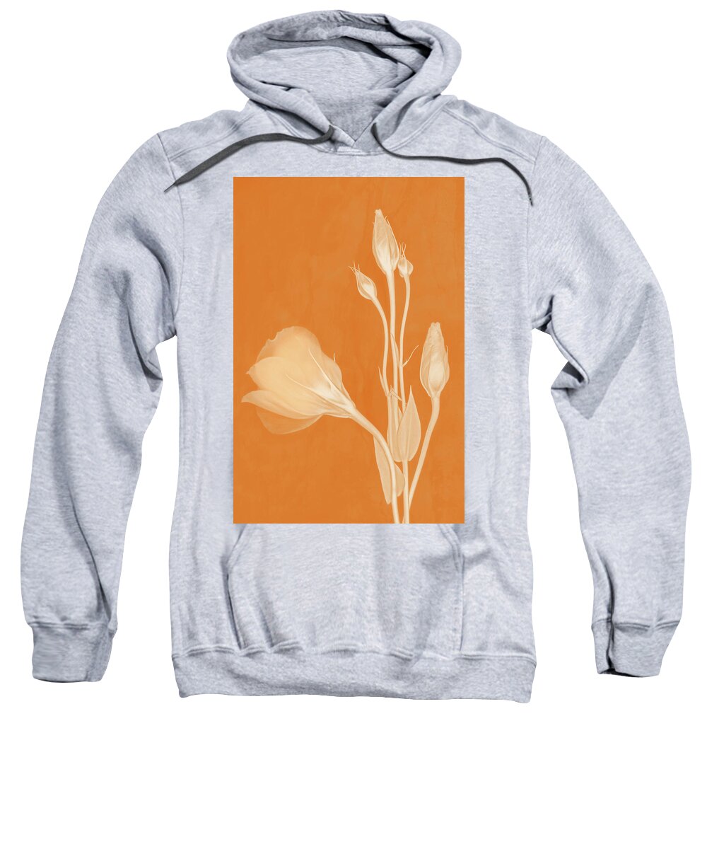 Lisianthus Flowers Sweatshirt featuring the photograph Elegance in Apricot by Leda Robertson