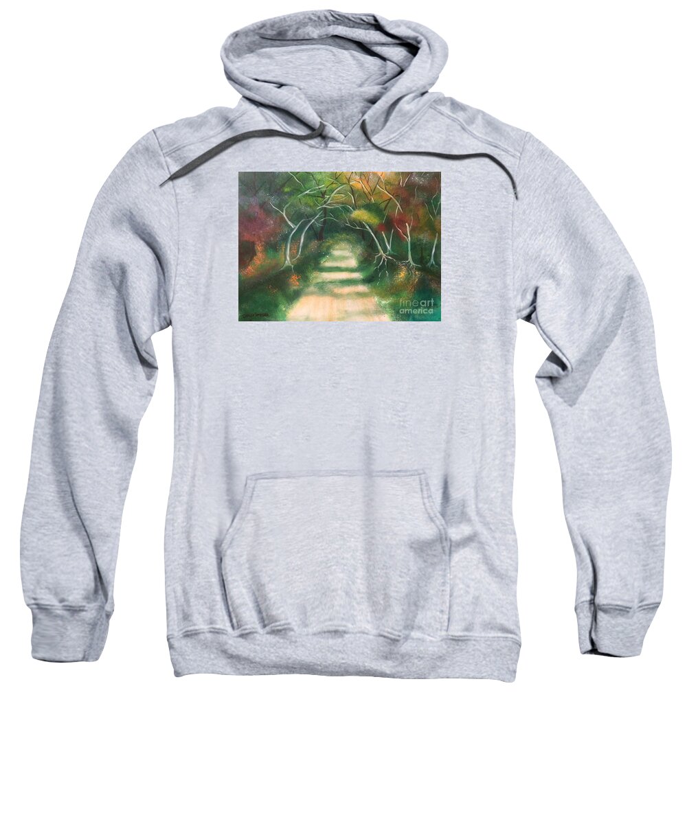 Forest Sweatshirt featuring the painting Enchanted Forest by Denise Tomasura
