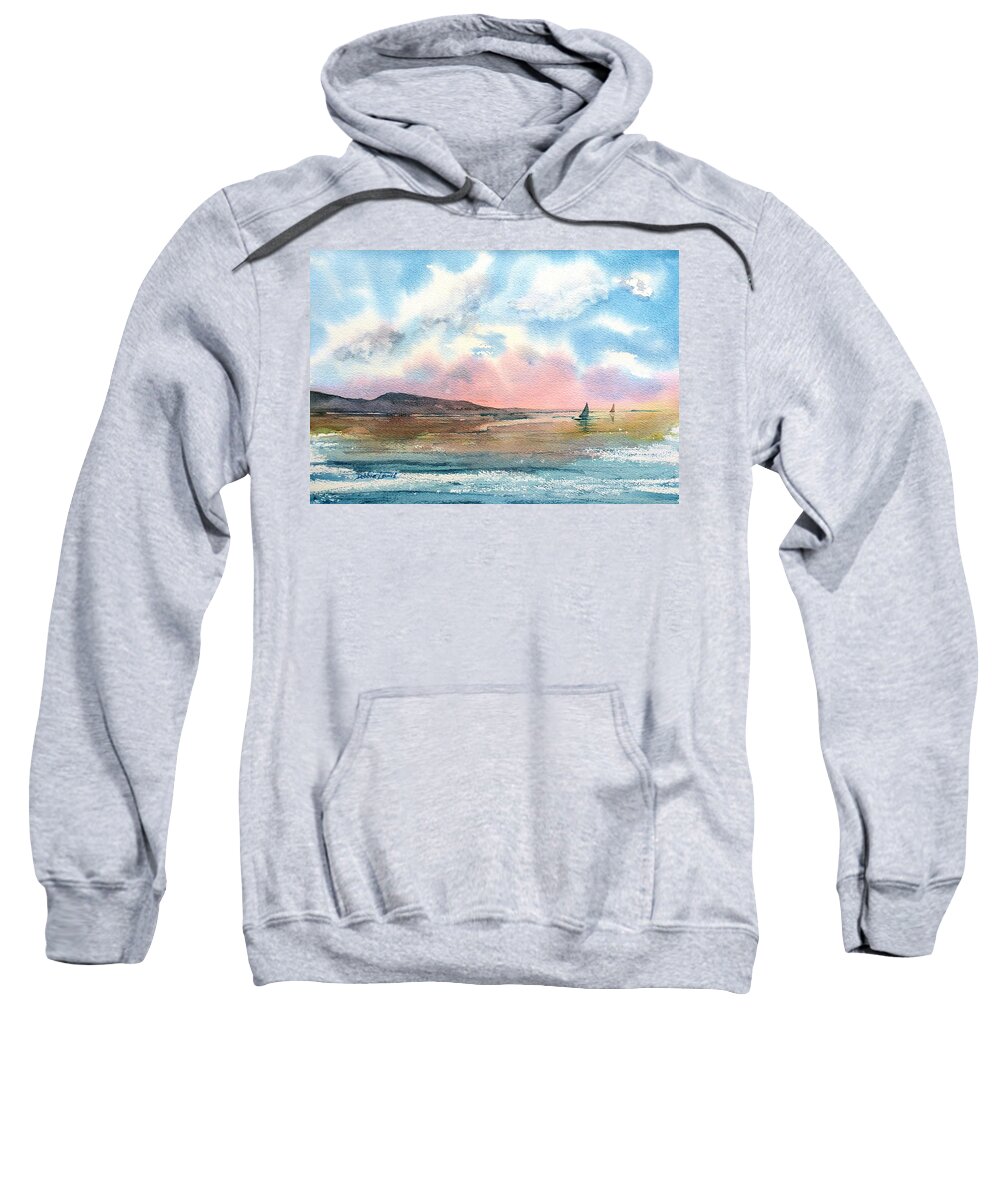 Dramatic Sky Sweatshirt featuring the painting End of Day by Debbie Lewis