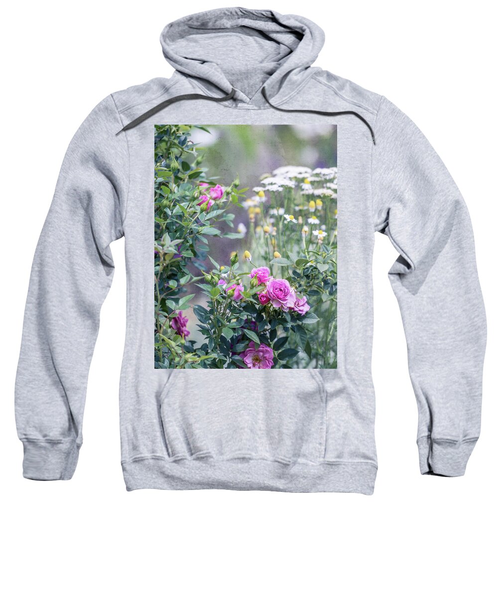 Roses Sweatshirt featuring the photograph English Garden by Jennifer Grossnickle