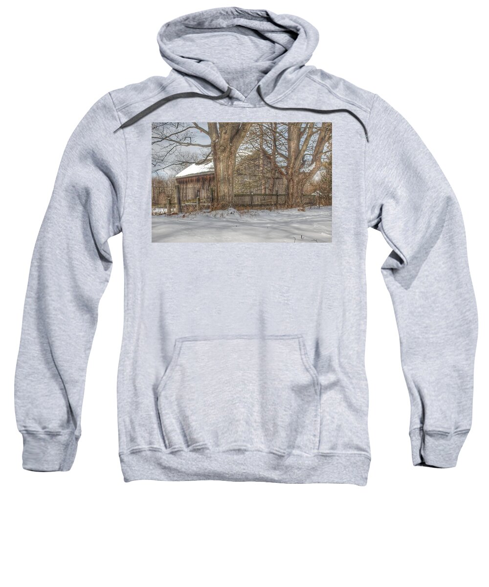 Barn Sweatshirt featuring the photograph 0154 - English Road Grey I by Sheryl L Sutter