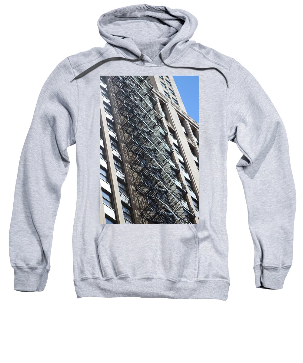 Escape Sweatshirt featuring the photograph Escaping a Chicago Brownstone by Colleen Cornelius