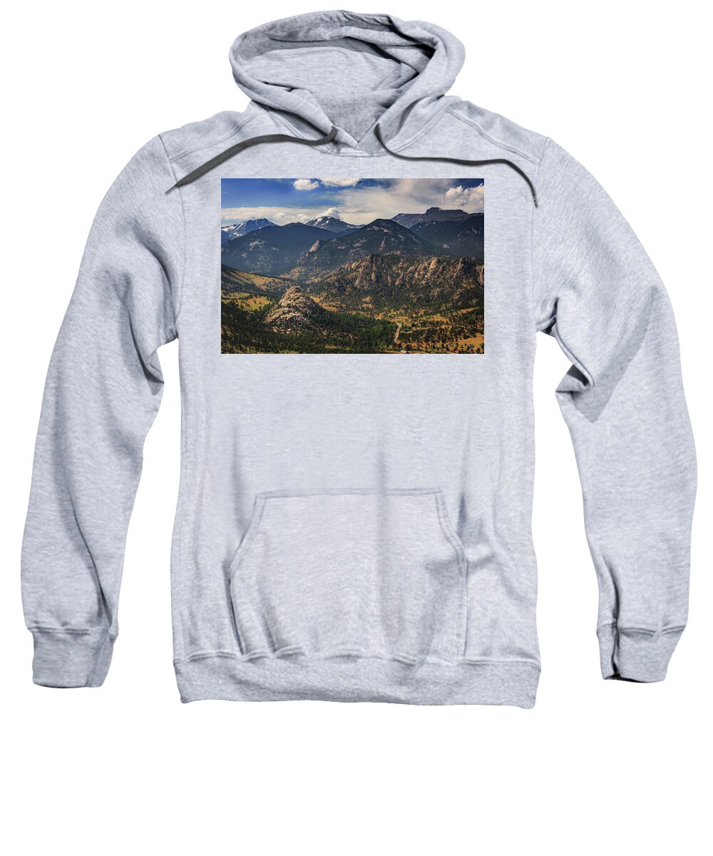 Beauty In Nature Sweatshirt featuring the photograph Estes Park Aerial by Andy Konieczny