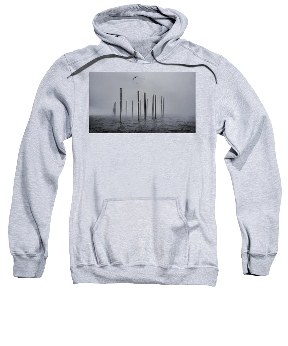 Ethereal Pilings Sweatshirt featuring the photograph Ethereal Pilings by Marty Saccone