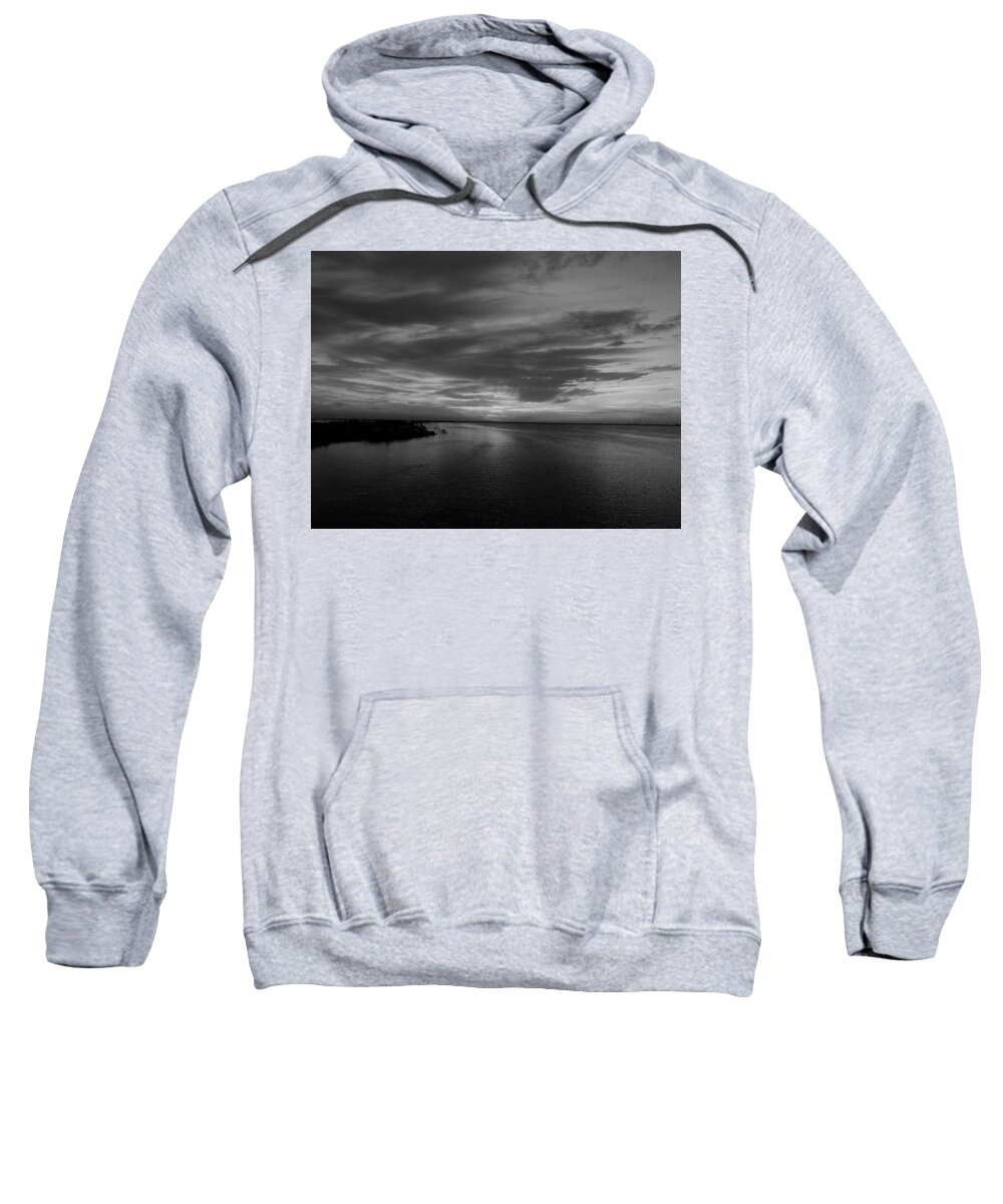 Black And White Sweatshirt featuring the photograph Evening Glow Black and White by Jerry Connally