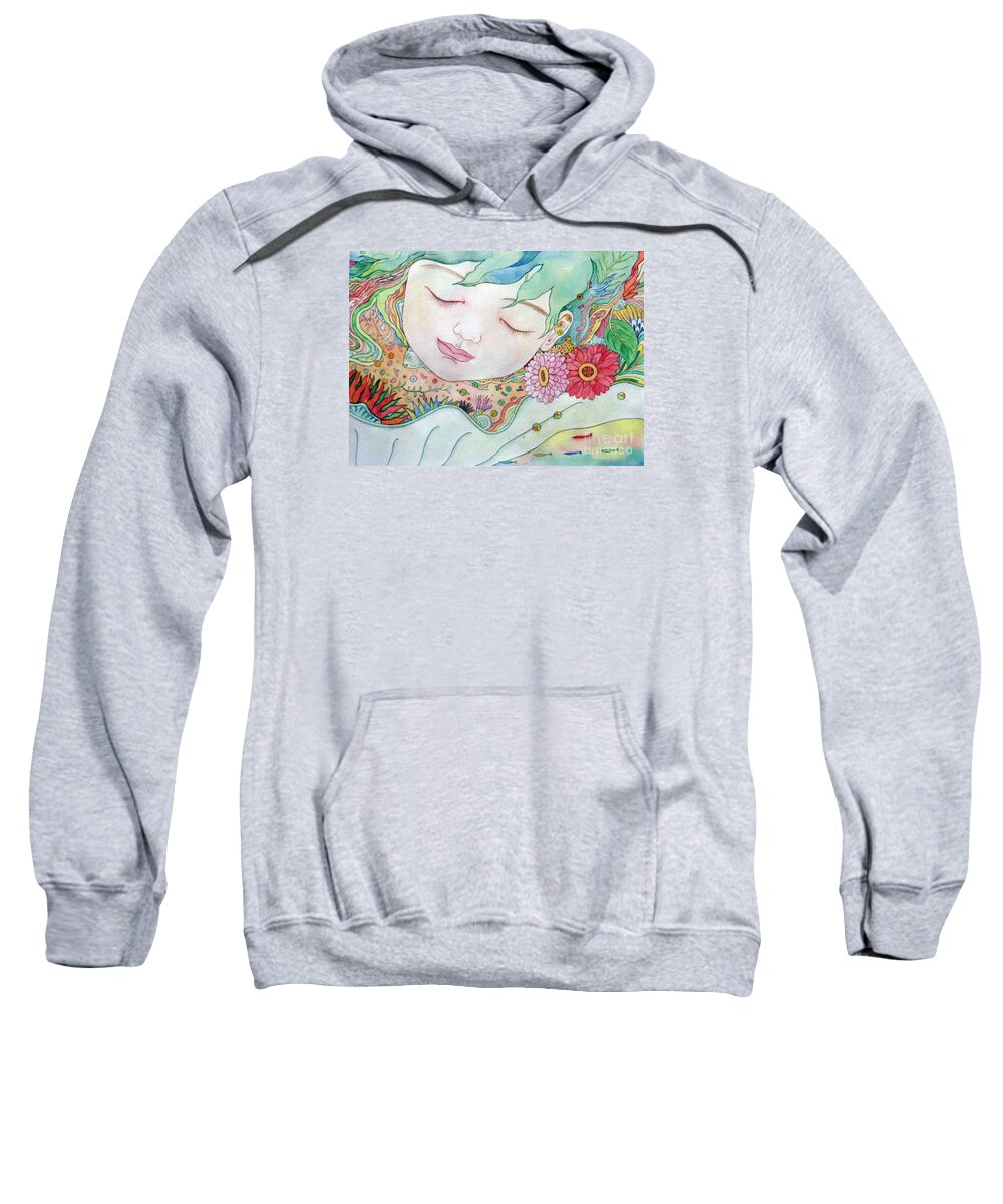 Child Sweatshirt featuring the painting Everything is a Child of the Earth by Fumiyo Yoshikawa