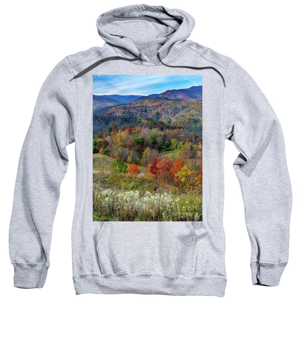 Fall Sweatshirt featuring the pyrography Fall in Tennessee by David Meznarich