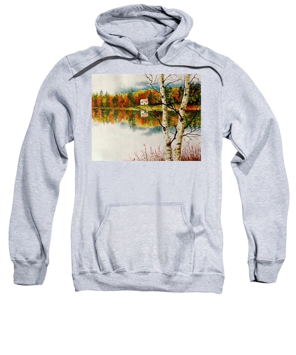 Landscape Sweatshirt featuring the painting Fall Splendour by Sher Nasser